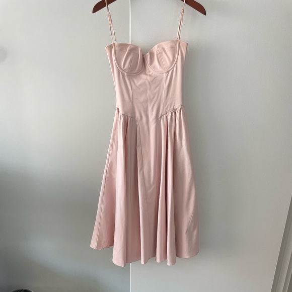 House of CB Pink Fit and Flare Midi Dress for Weddings - Picture 3 of 6